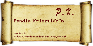 Pandia Krisztián névjegykártya